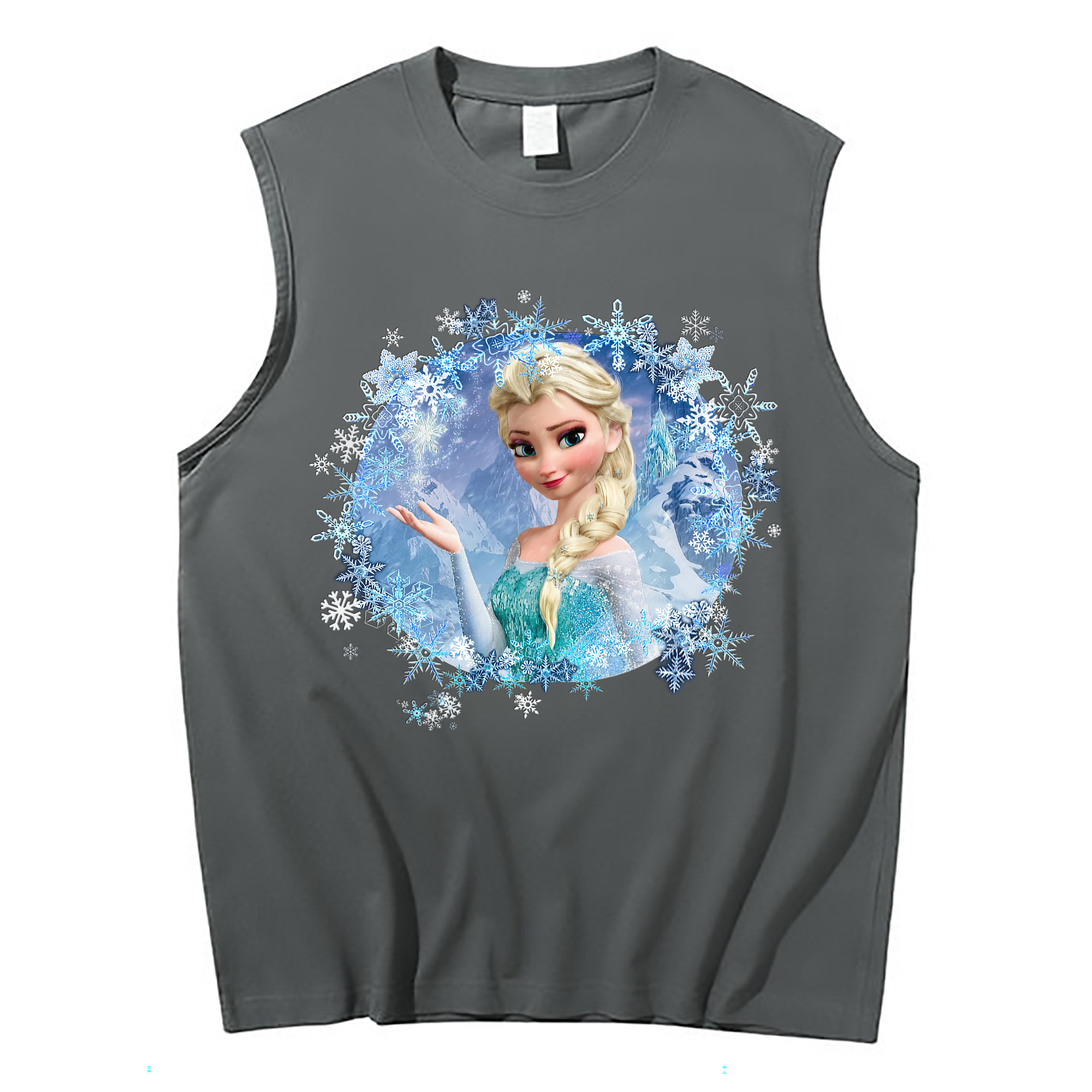 （画像用） アナと雪の女王 アンナ エルサ Frozen Anna Elsa コットン100％タンクトップ（フロントプリント）